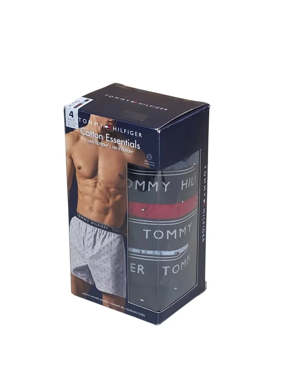 Tommy Hilfiger Cotton Essentials Mens Woven Boxers 4-Pack XL 100% Cotton Soft